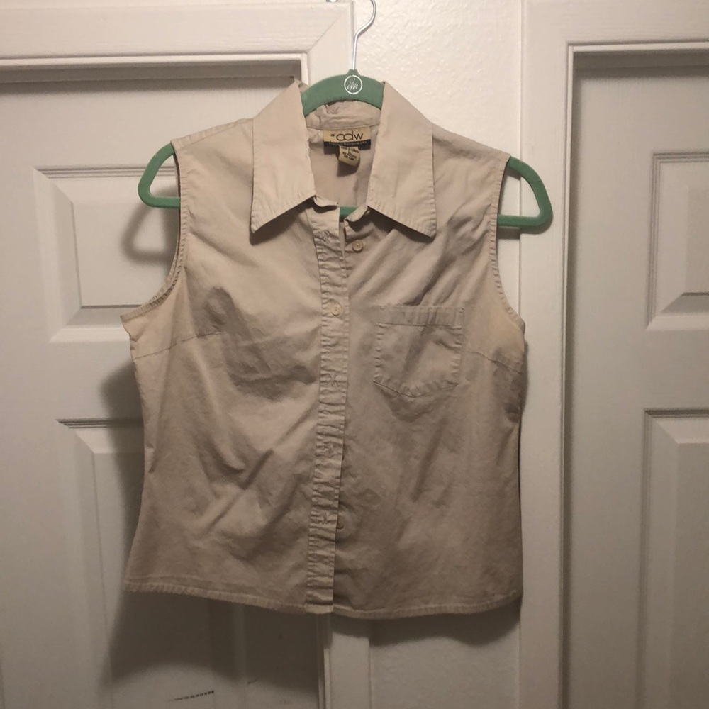 TAN/KHAKI Sleeveless Women’s Blouse
